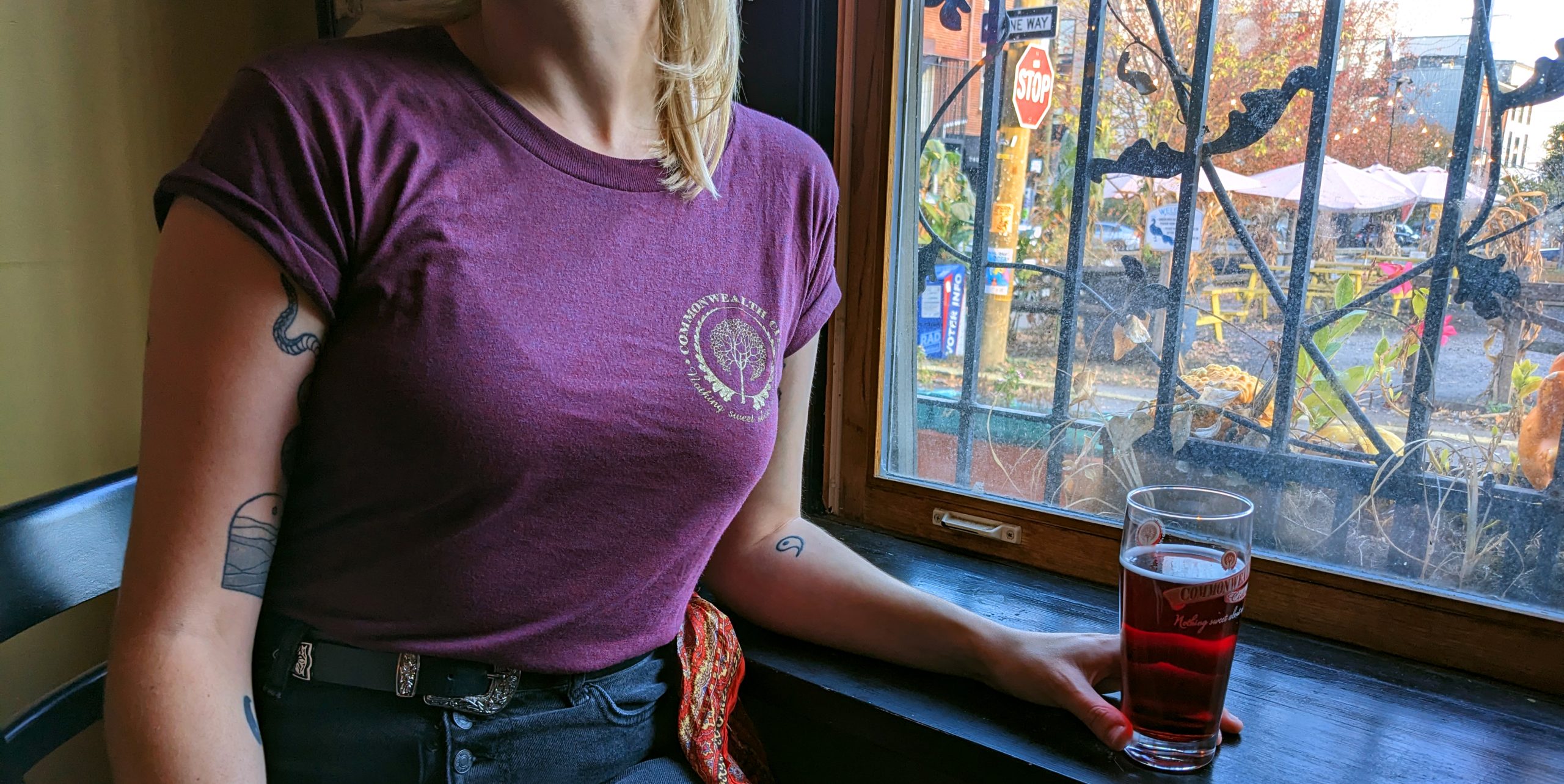 black cherry cider / women's t-shirt front / purple color